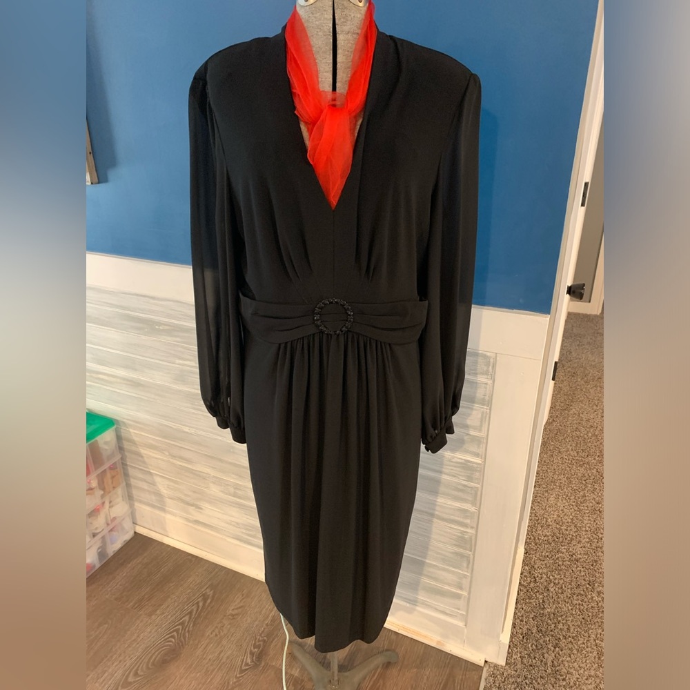 VTG Sexy Black Dress 90’s core Alex Evenings M/L USA made